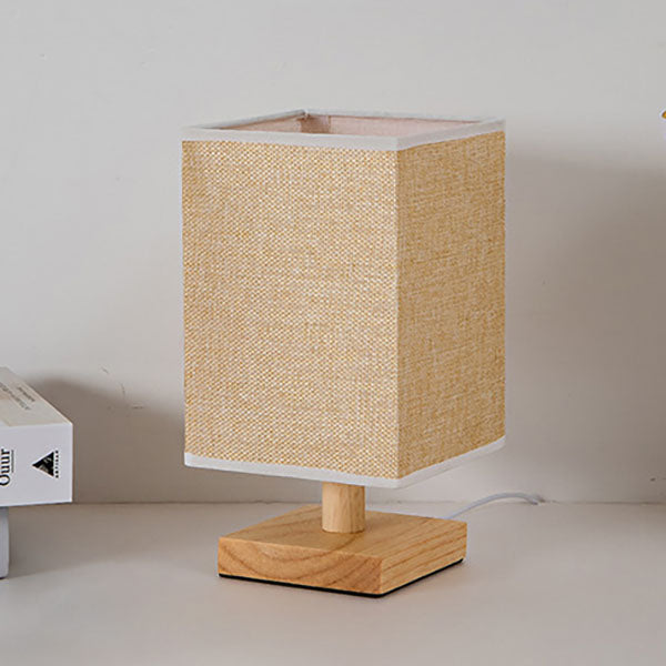 Fabric Square Bedroom Table Lamp