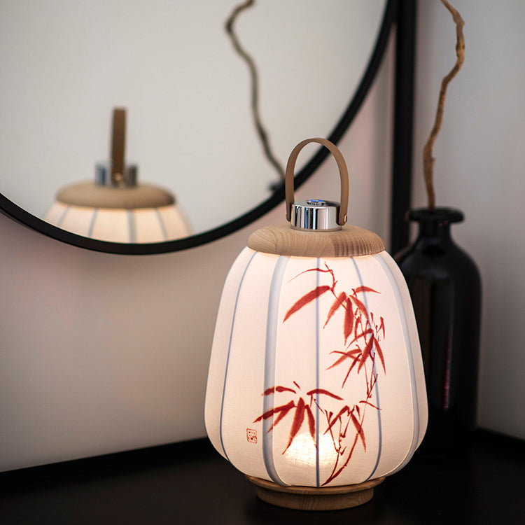 Leather Wood Stainless Steel Table Lamp