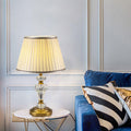 Crystal Pillar Fabric Table Lamp