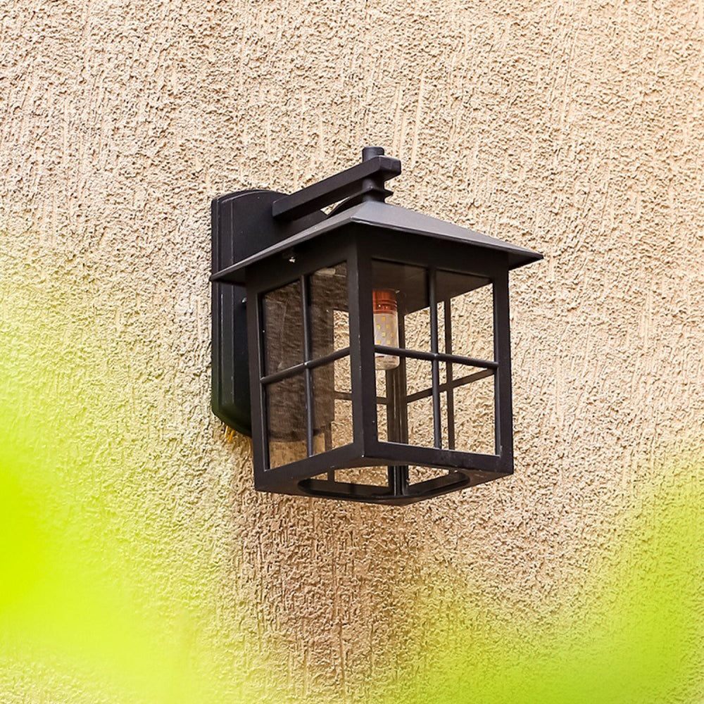 Aluminum Square Glass Patio Outdoor Light