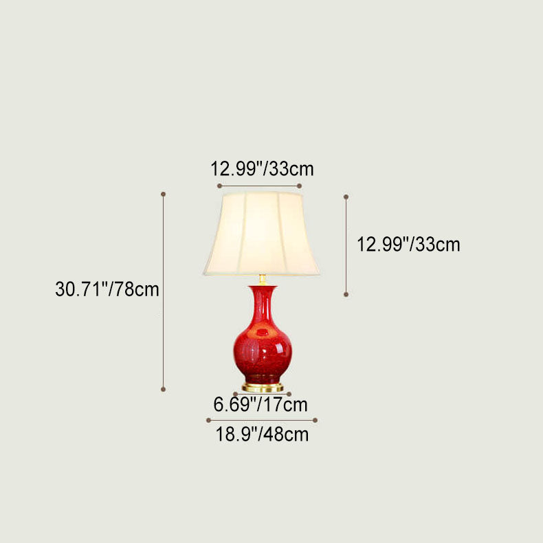 Flowing Glaze Ceramic Fabric Table Lamp