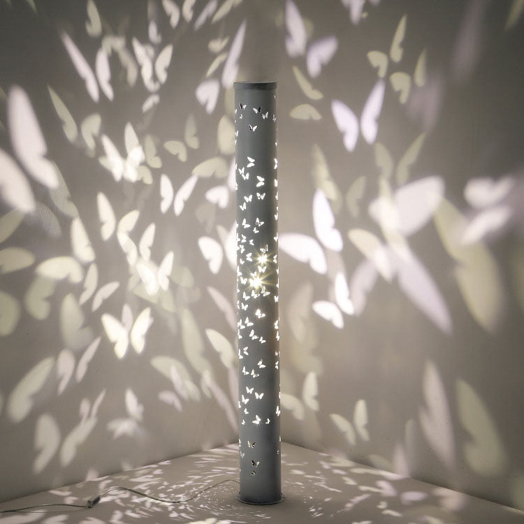 Cylinder Butterfly Iron Aluminum Floor Lamp