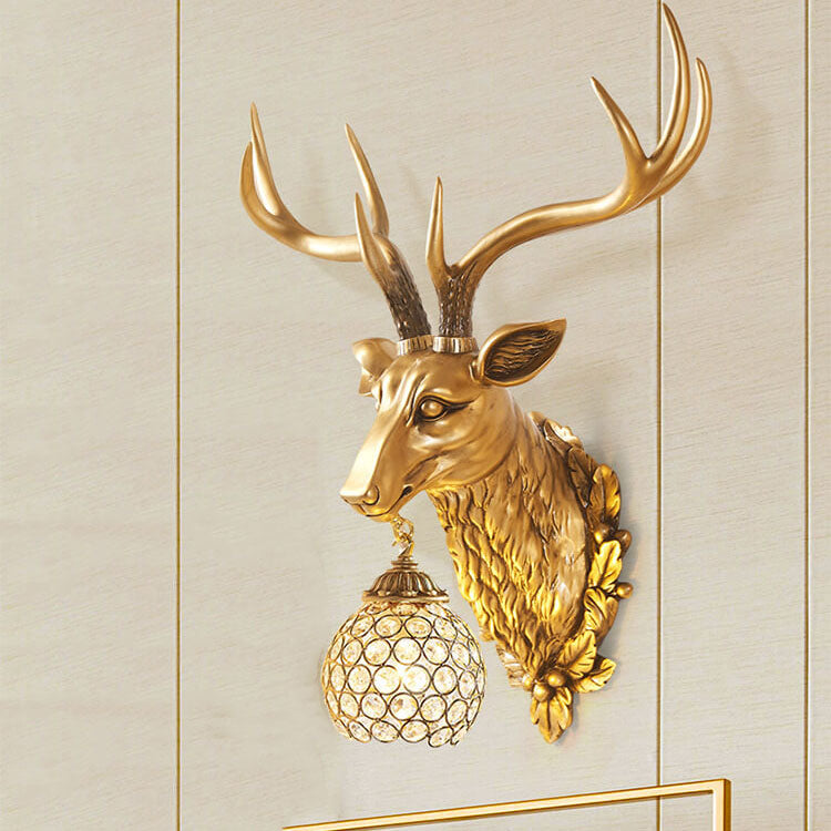 Deer Head Resin Wall Lamp