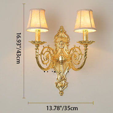 Candelabra Carved Zinc Alloy 2-Light Wall Lamp