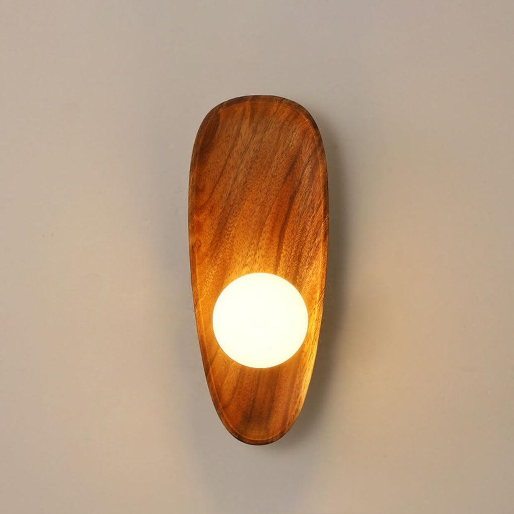 Zen Walnut Glass Ball Wall Lamp