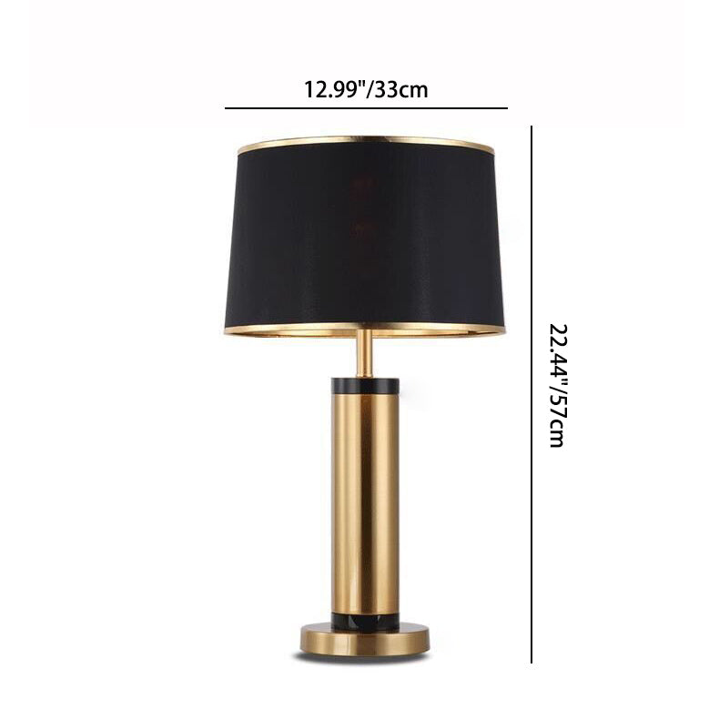 Cylinder Iron Fabric Living Table Lamp