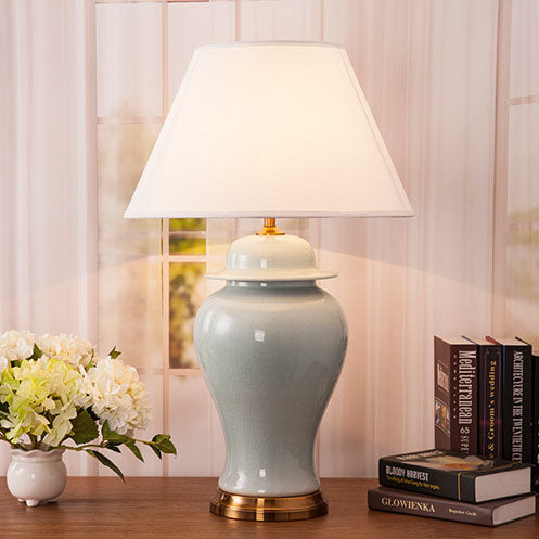 Fabric Ceramic Vase Home Table Lamp