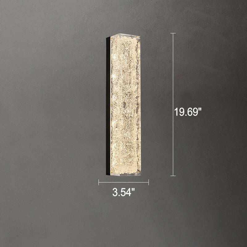 Brass Clear Resin Rectangular Wall Lamp