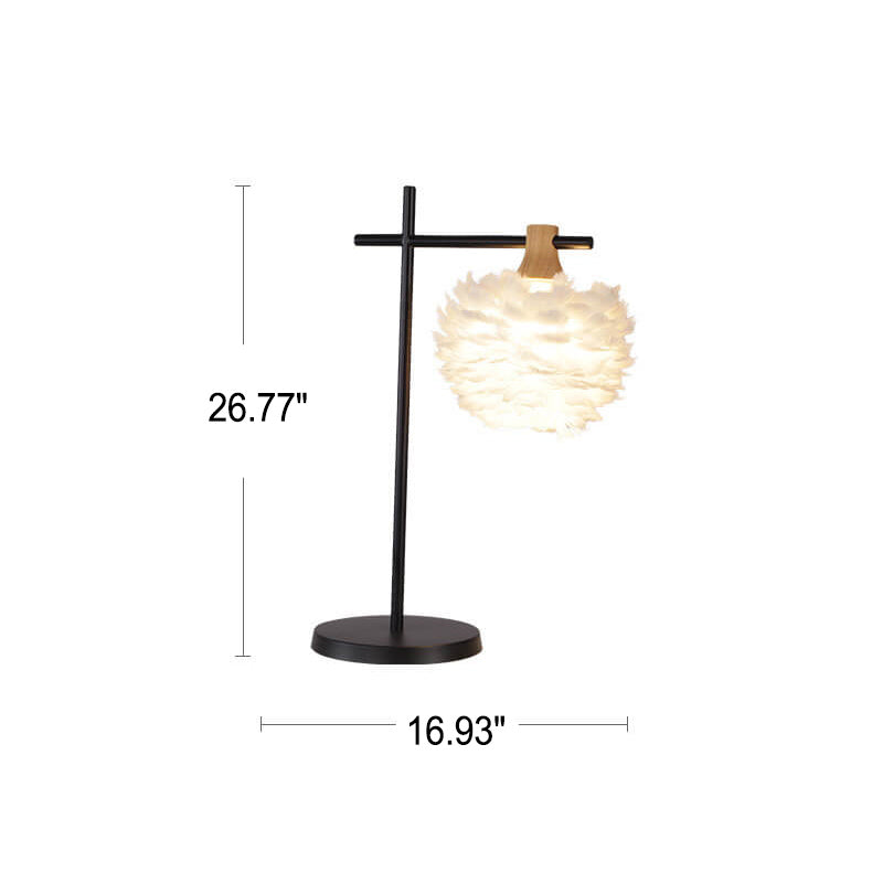 Feather Fishing Rod Table Lamp