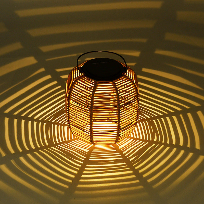 Rattan Weaving Cylinder Garden Outdoor Light