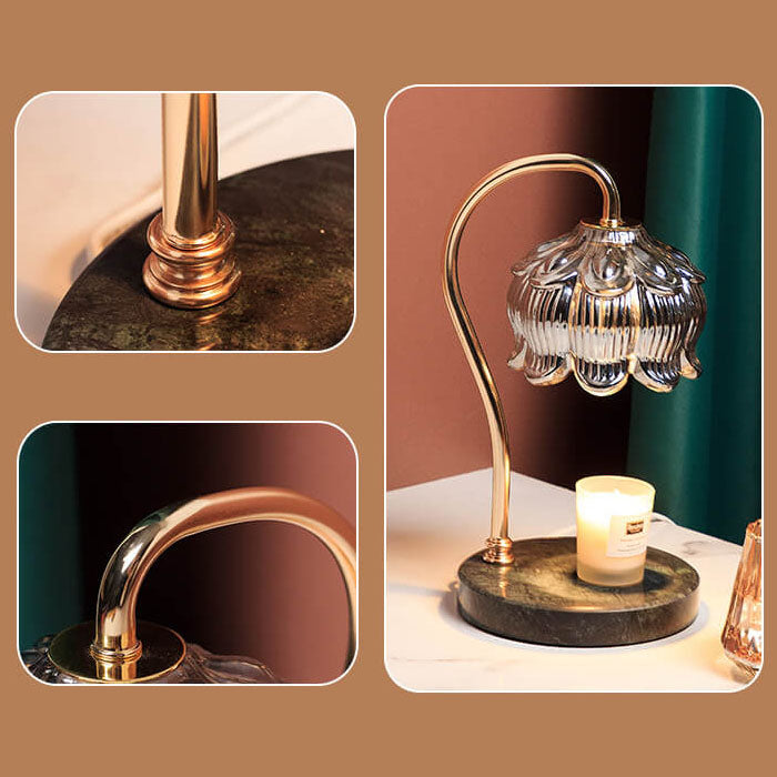 Bell Orchid Design Wood Table Lamp