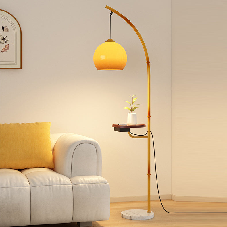 Moonlight Glass Ball Marble Floor Lamp