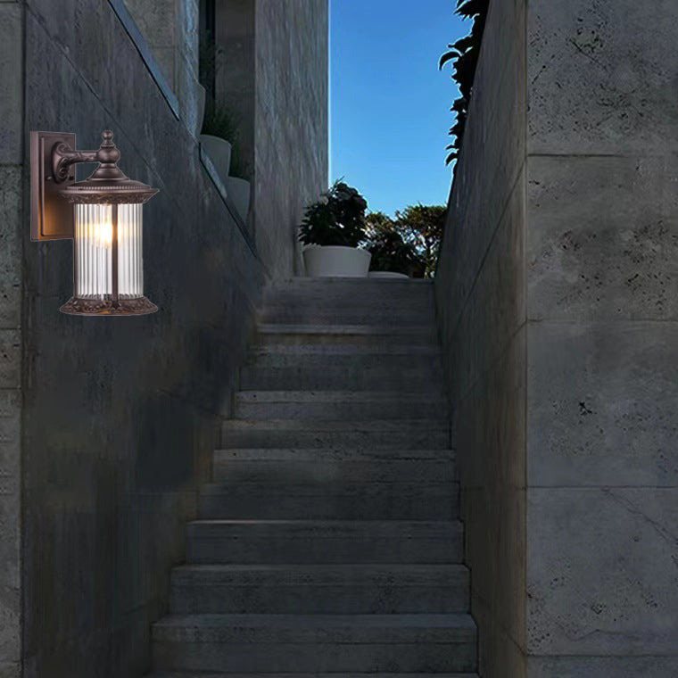 Aluminum Glass Cylinder Garden Outdoor Light
