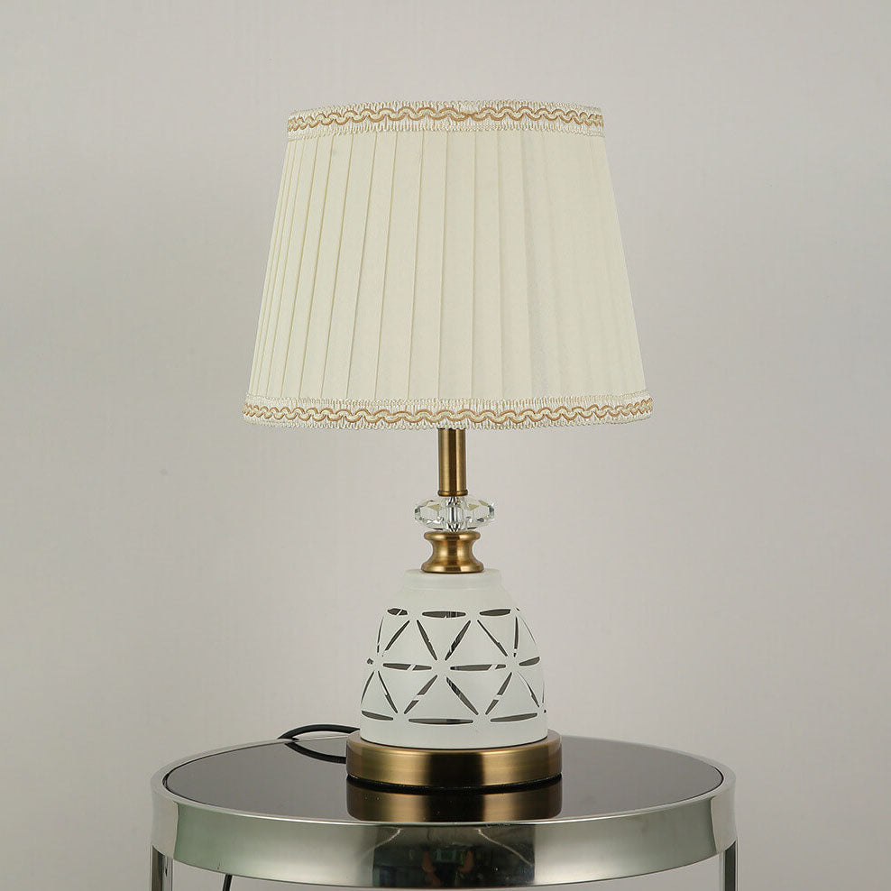 Solid Color Hardware Fabric Table Lamp