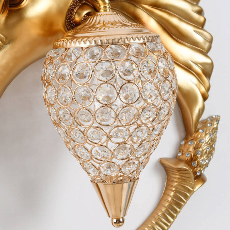 Lion Head Lantern Resin Wall Lamp
