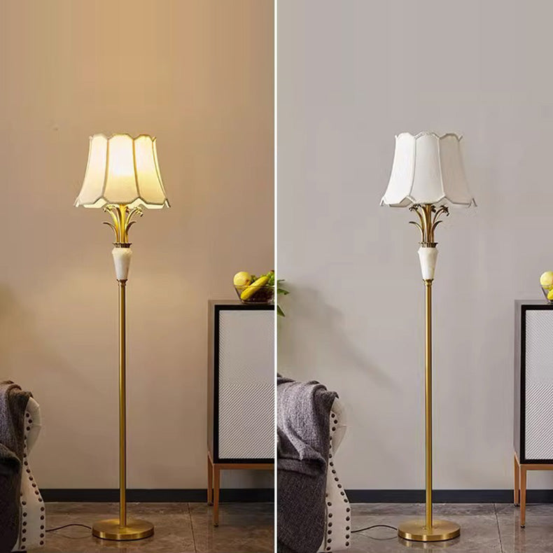 Fabric Jade All Copper Floor Lamp