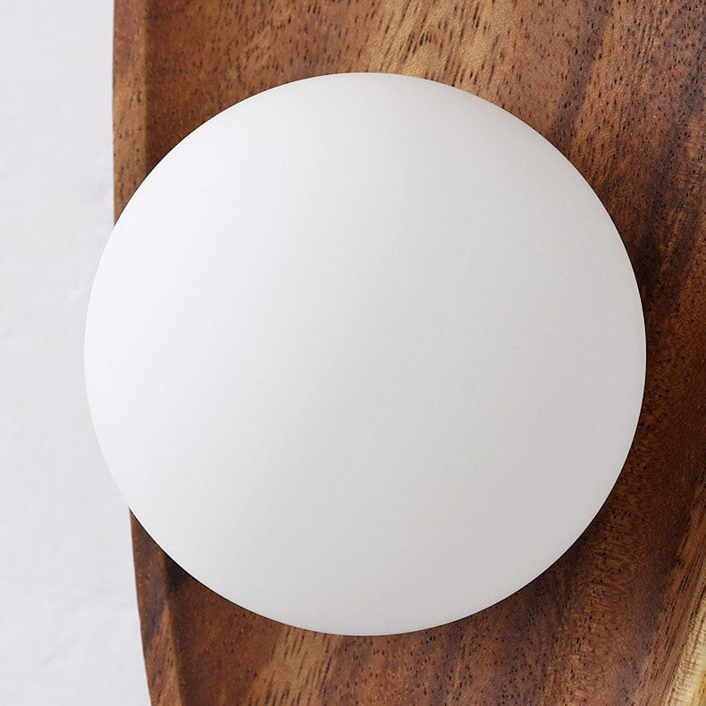 Irregular Oval Plate Wood Wall Lamp