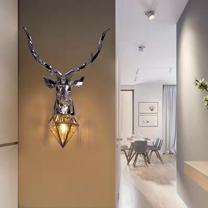 Deer Head Resin Living Wall Lamp