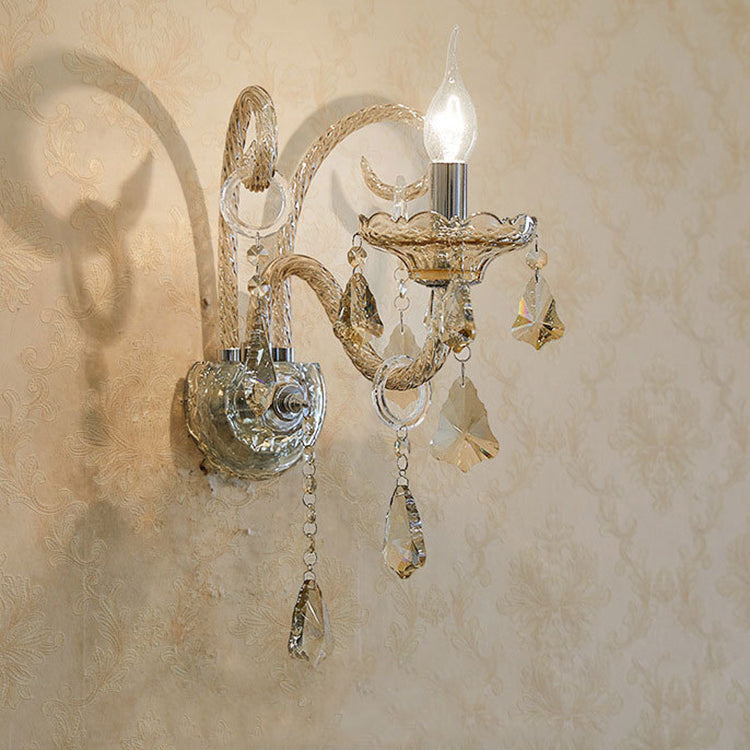 Glass Crystal Candelabra Hardware Wall Lamp