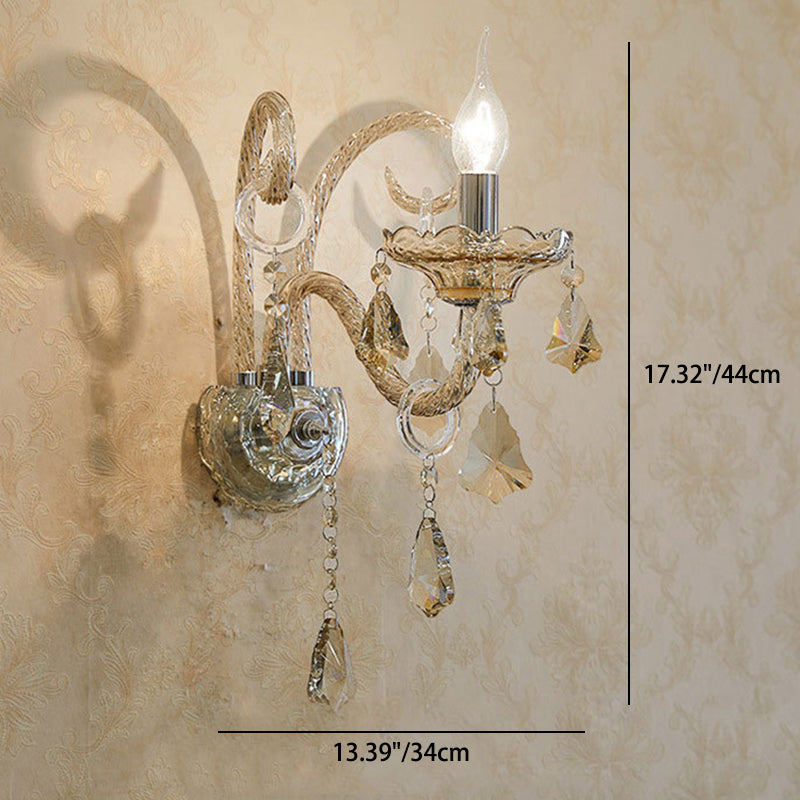Glass Crystal Candelabra Hardware Wall Lamp