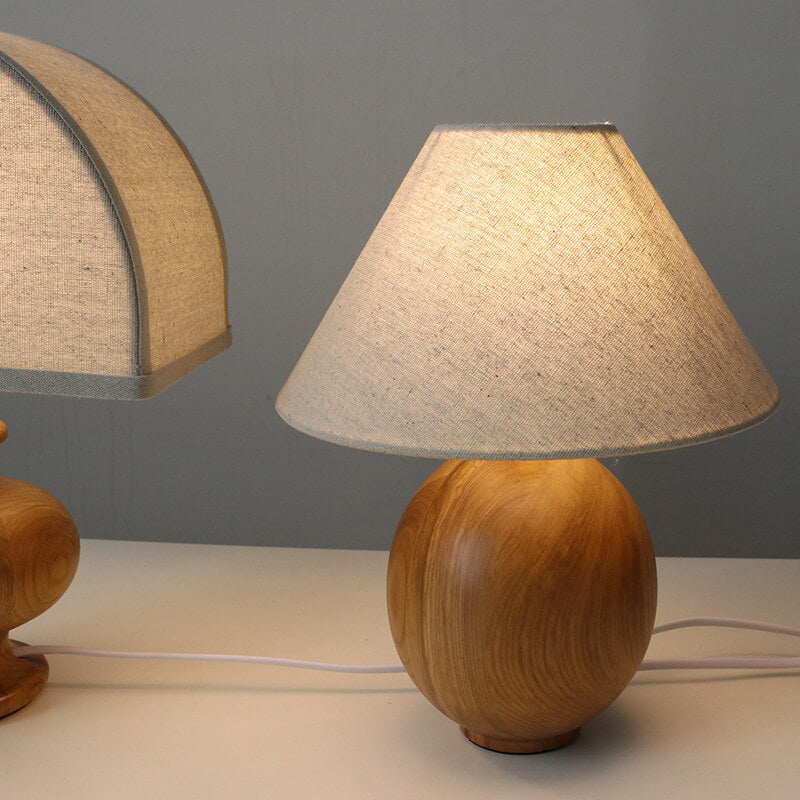 Solid Wood Fabric Table Lamp