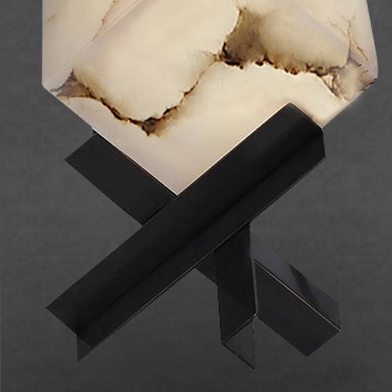 Textured Square Stainless Steel Table Lamp