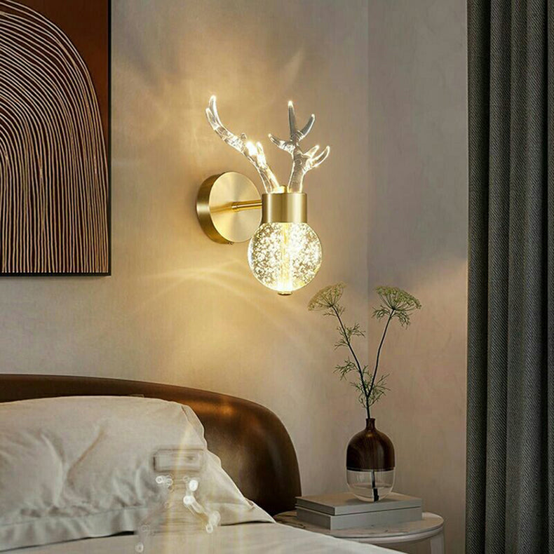 Acrylic Antler Bubble Crystal Wall Lamp