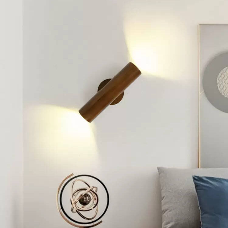 Warm Solid Wood Strip Wall Lamp