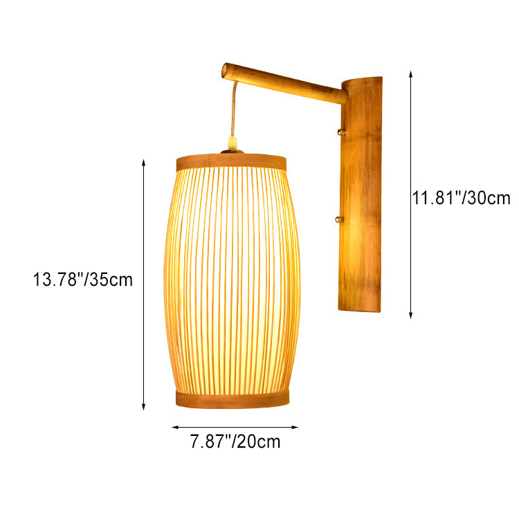 Cubic Bamboo Living Room Wall Lamp