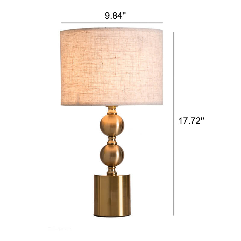 Fabric Metal Ball Table Lamp