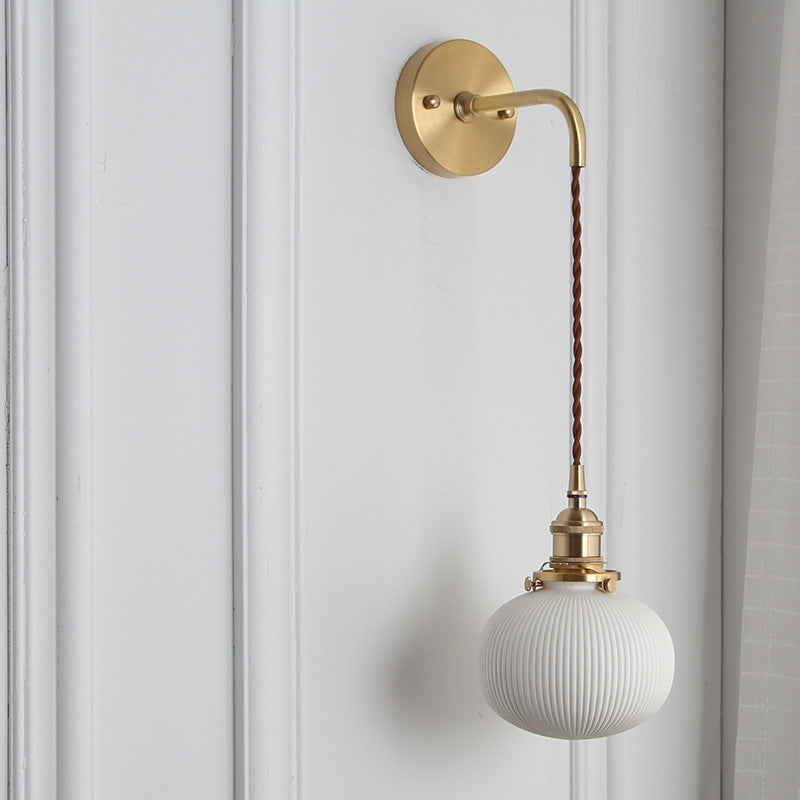 Cylinder Oval Brass Lucite Wall Lamp