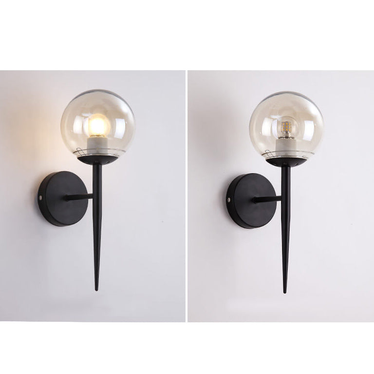 Glass Round Ball Long Wall Lamp