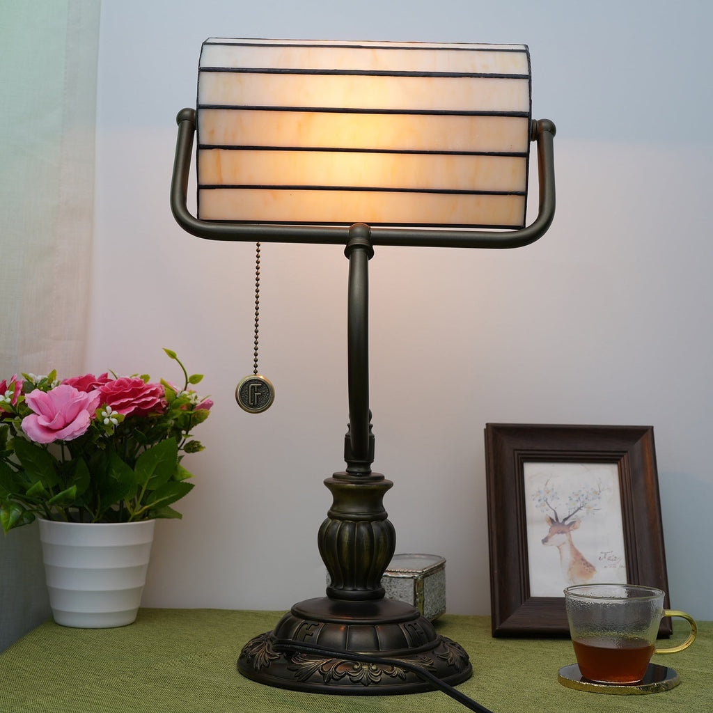 Heart Design Stained Glass Table Lamp