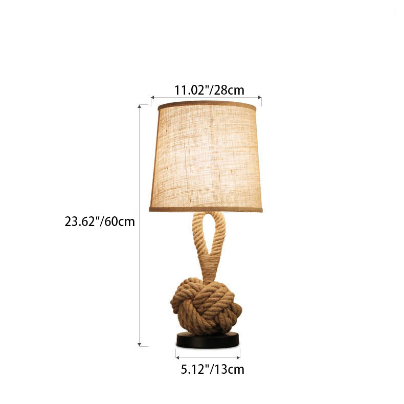 Round Iron Hemp Rope Table Lamp