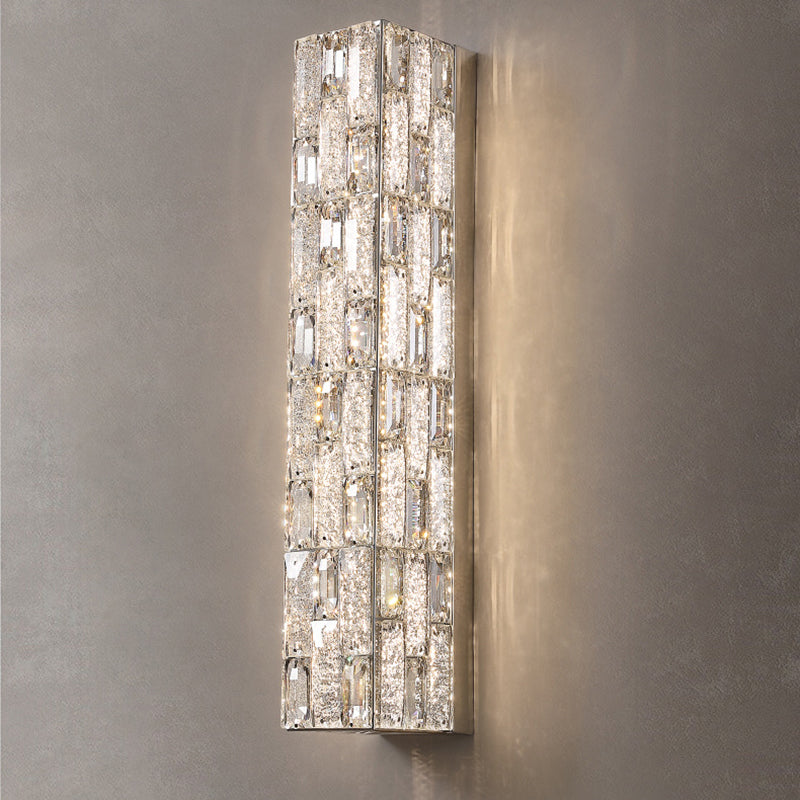 Rectangle Stainless Steel Crystal Wall Lamp