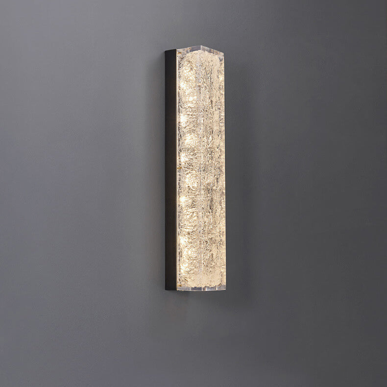 Brass Clear Resin Rectangular Wall Lamp