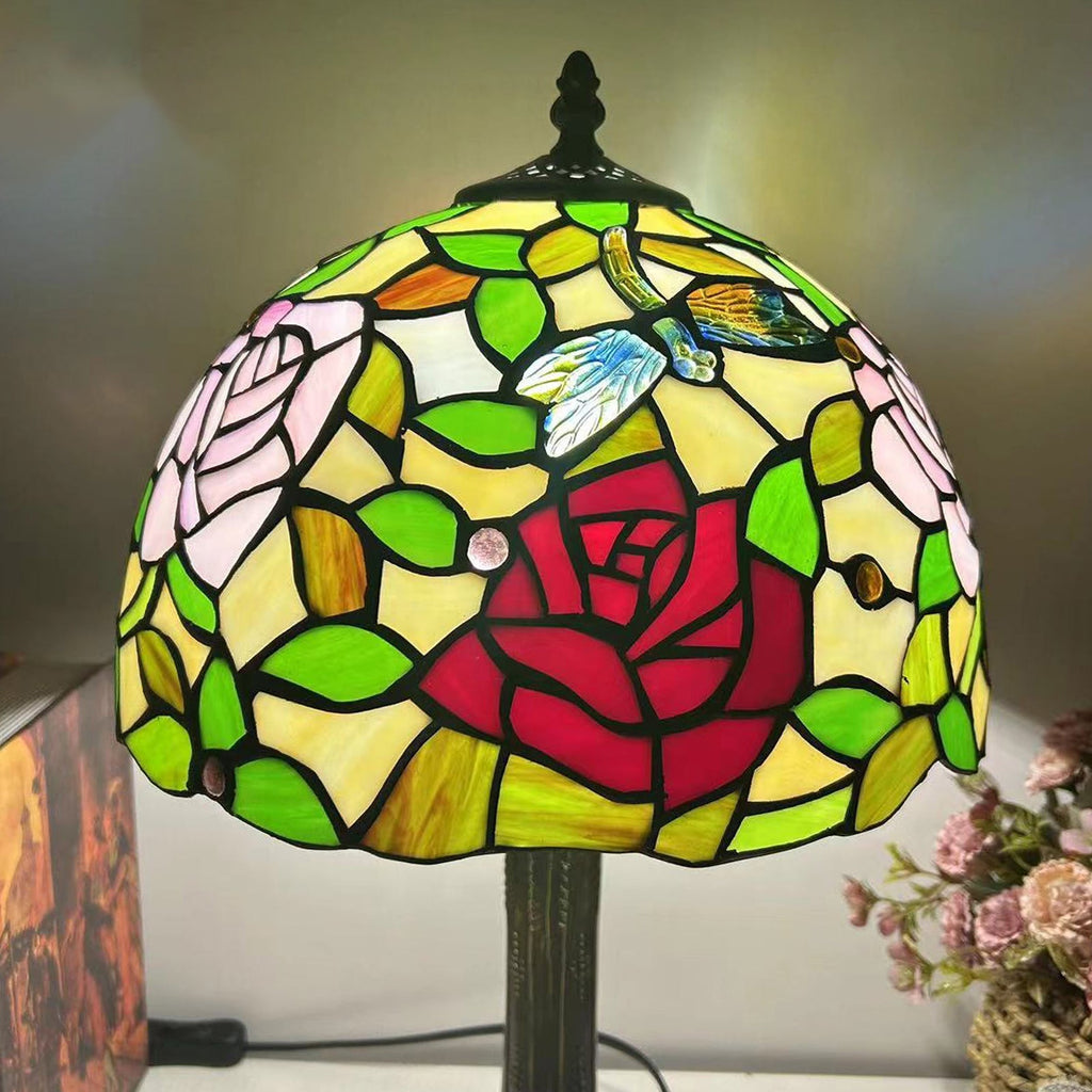 Dome Flower Iron Glass Table Lamp