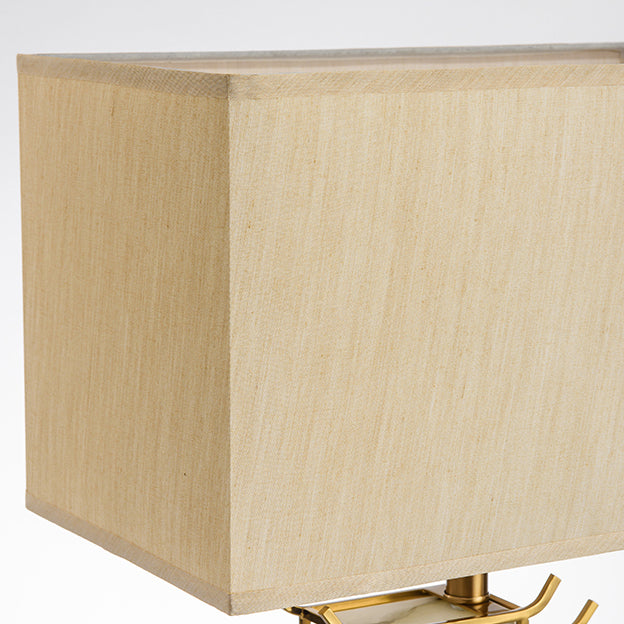 Fabric Square Marble Home Table Lamp