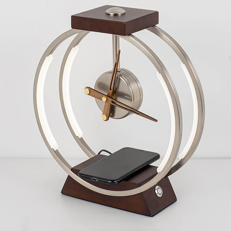 Clock Design Wireless Charging Table Lamp