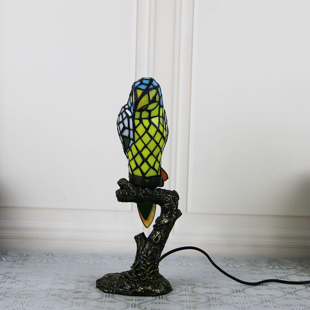American Parrot Stained Glass Table Lamp