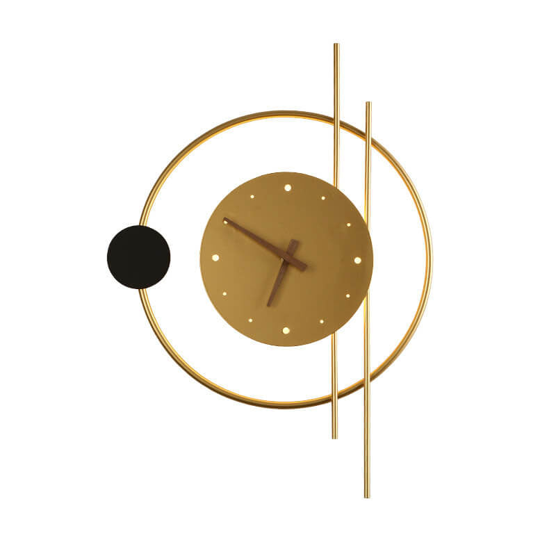 Iron Clock Wall Lamp