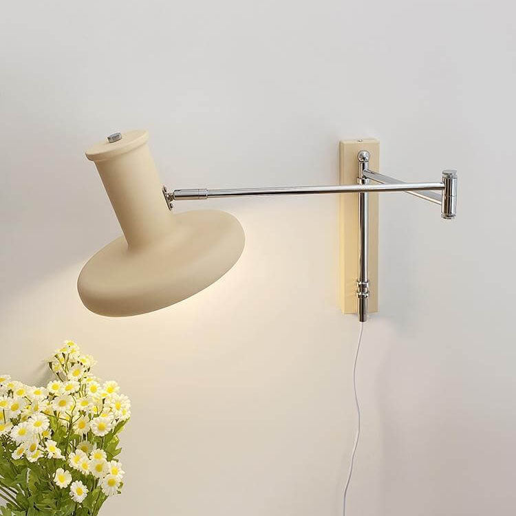 Beige Swing Arm Wall Lamp