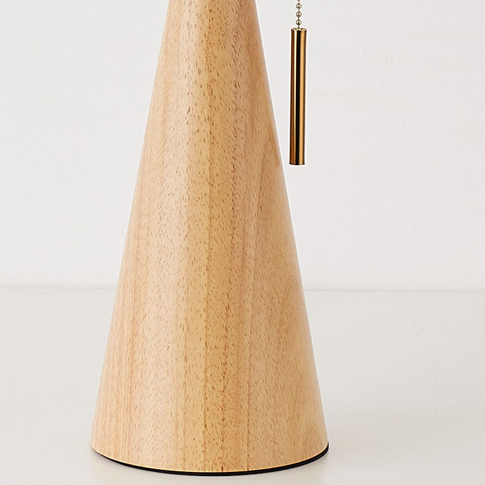 Pleated Wooden Fabric Table Lamp