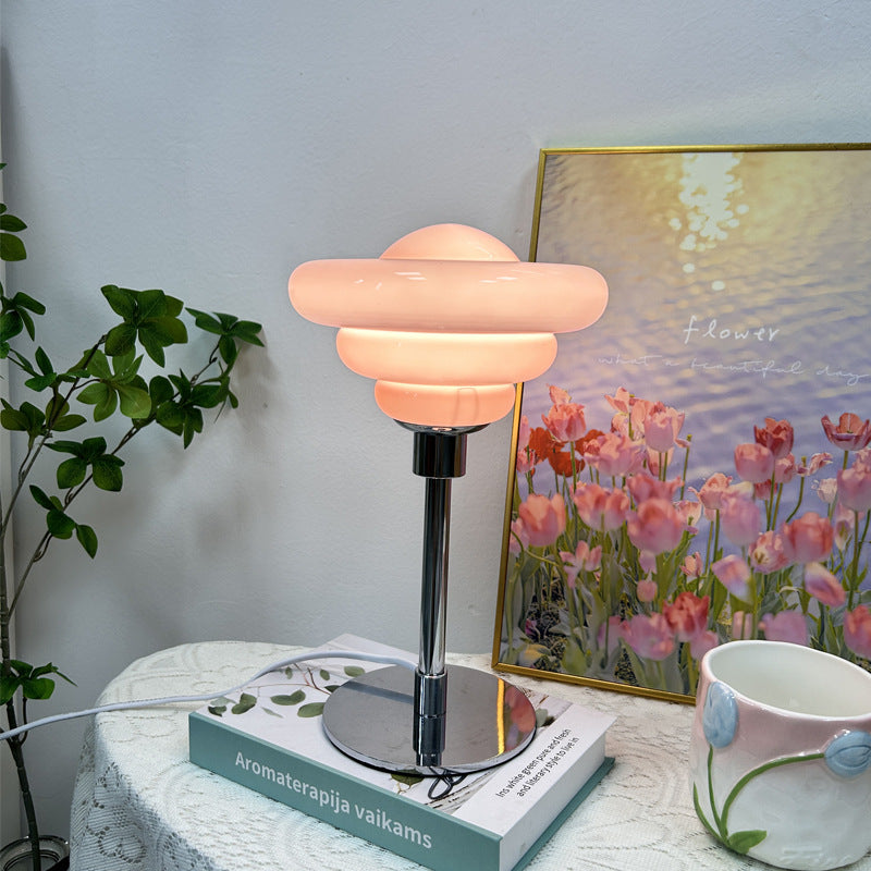Metal Glass Ripple Gyro Table Lamp
