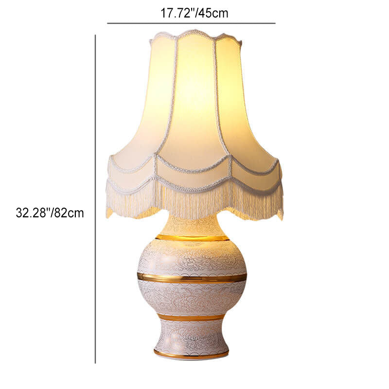 Vase Ceramic Copper Fabric Table Lamp