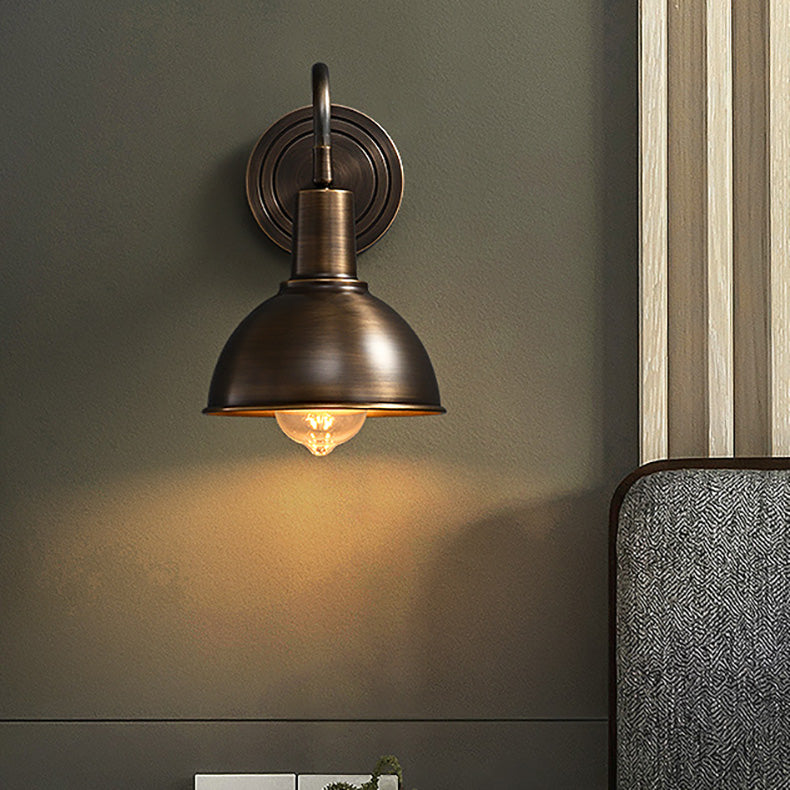 Full Copper Semicircle Living Wall Lamp