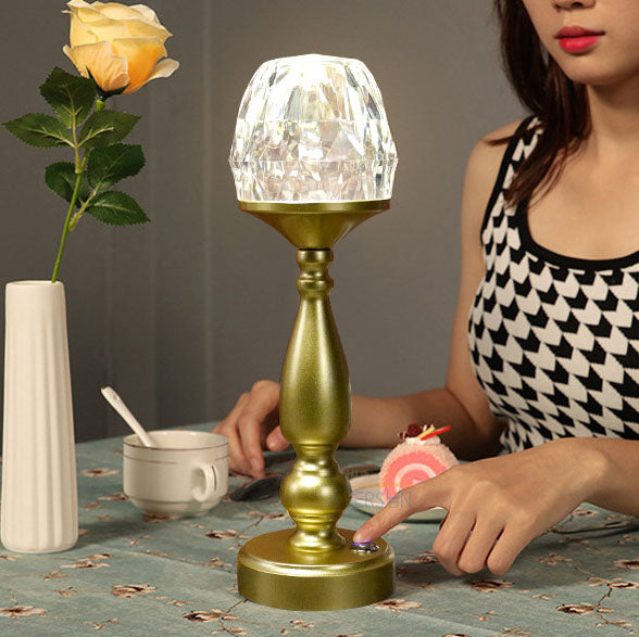 Gem Column Plastic Metal Table Lamp