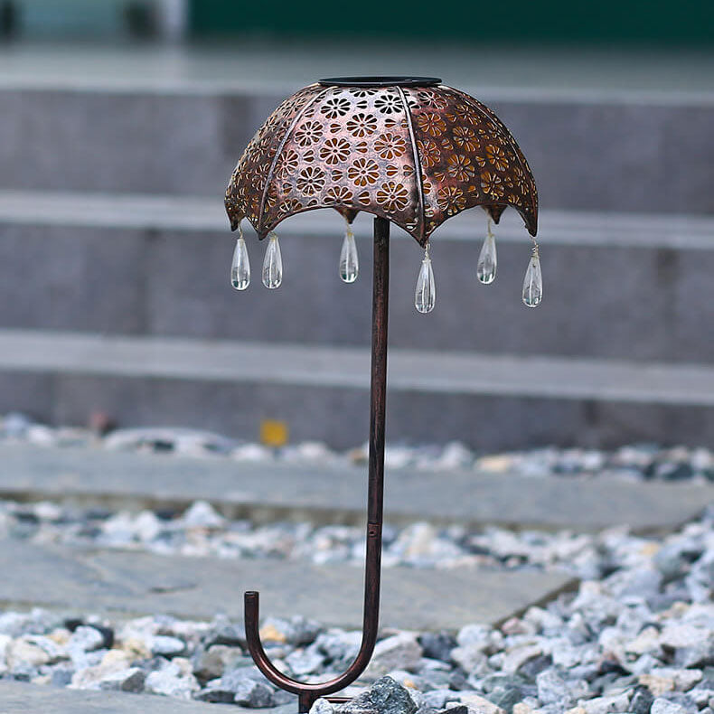 Iron Colorful Umbrella Hollow Outdoor Light