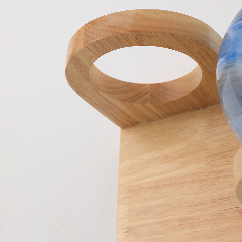 Oak Glass Planet Wall Lamp