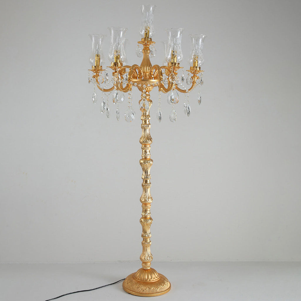 Traditional Luxury Golden Crystal 7-Light Floor Lamp